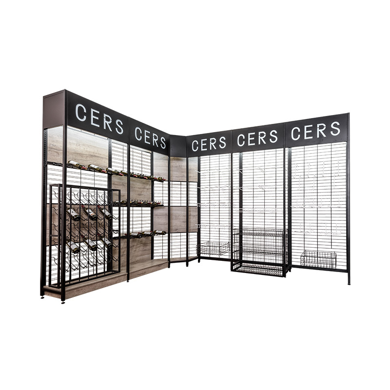 Premium L-förmiges Supermarkt-Ausstellungsregal, Mehrzweck-Aufbewahrungsregal