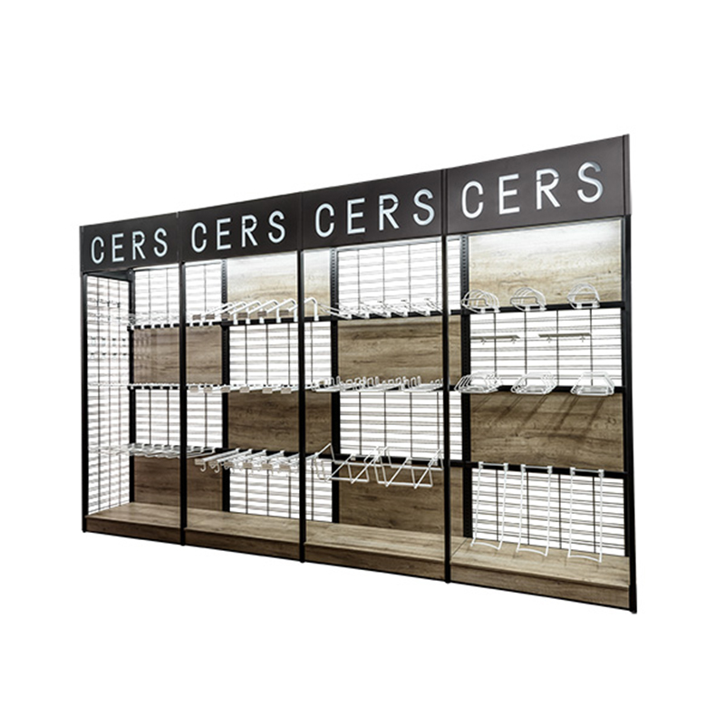 Hochwertiges hängendes Ausstellungsregal mit Netz und Rückwand für Schmuck und Snacks.