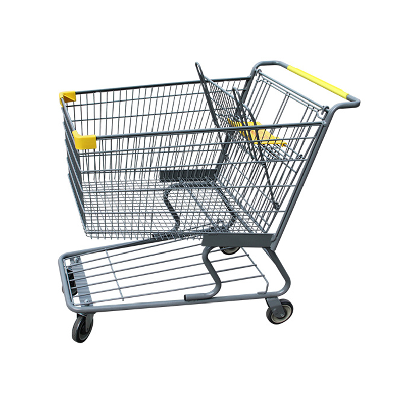 Doppelstöckiger Supermarkt-Einkaufswagen mit hoher Kapazität