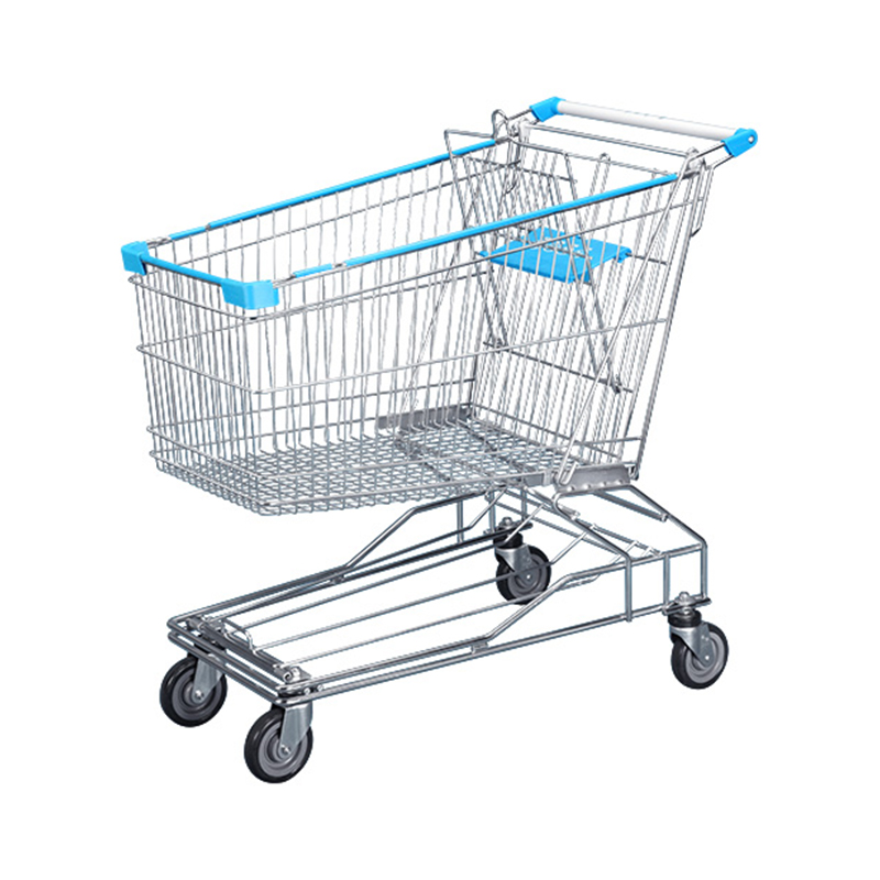 Doppelstöckiger Supermarkt-Einkaufswagen — Hohe Kapazität mit geräuschlosen Schwenkrollen